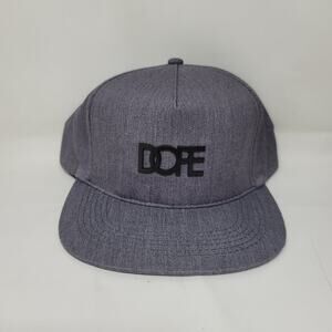 DOPE Couture Metal Logo Snapback Hat Matte Black / Heather Gray